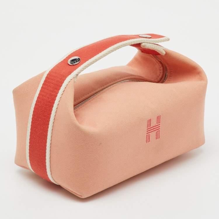 Pre Owned Hermes Goyave Toile H Canvas Small Bride-a-Brac Case