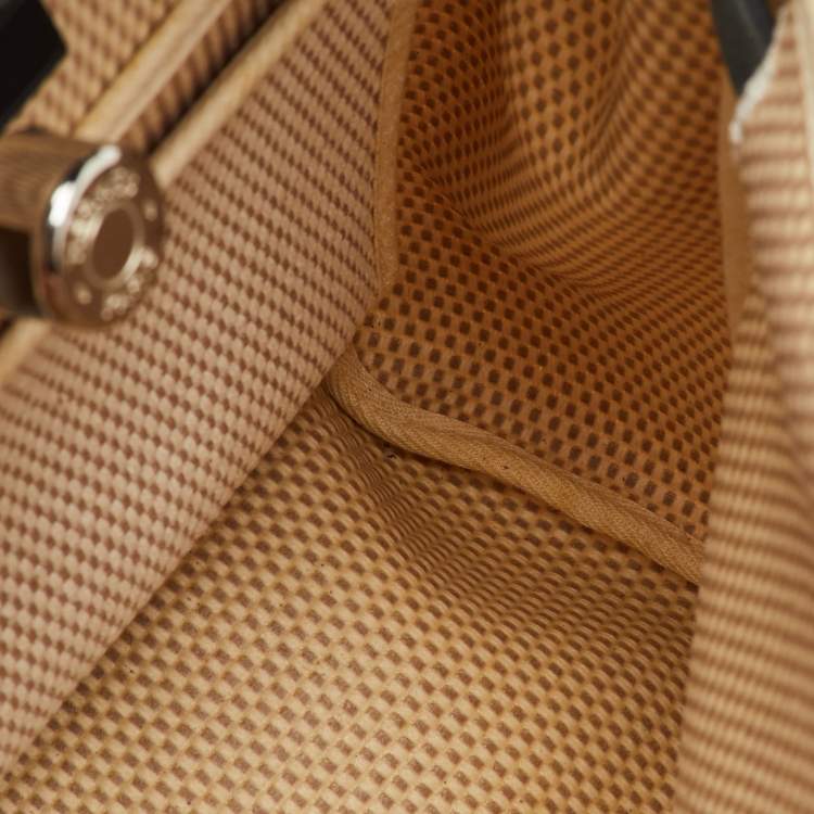 Pre Owned Hermès Black/Beige Toile Quadrille Herbag Zip 31 Bag