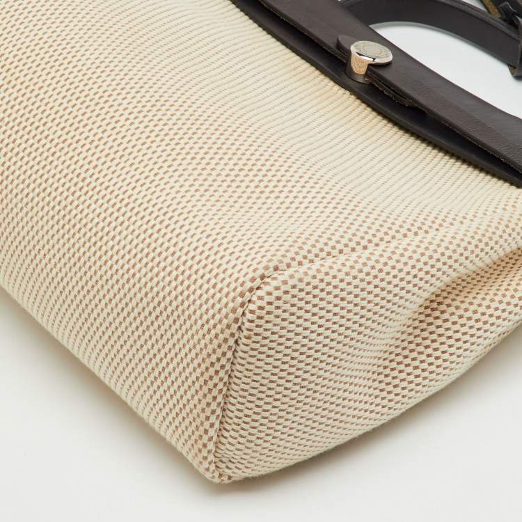Pre Owned Hermes Black/Beige Toile and Vache Hunter Herbag Zip 31 Bag