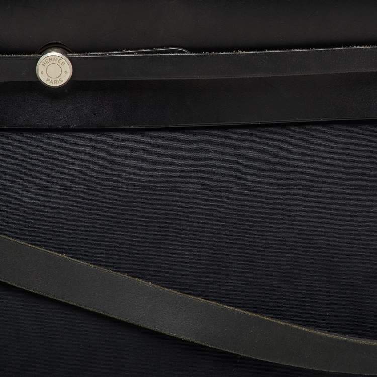 Pre Owned Hermes Black Canvas and Leather Herbag 50 Bag
