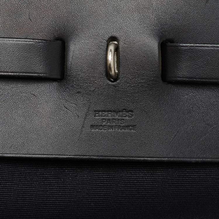 Pre Owned Hermes Black Canvas and Leather Herbag 50 Bag