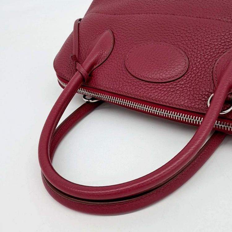 Pre Owned Hermes Bolide 31 Red Leather Bag