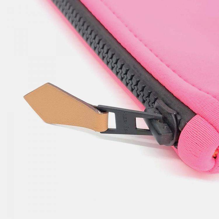 Pre Owned Hermes Pouch Pink Fabric Bag