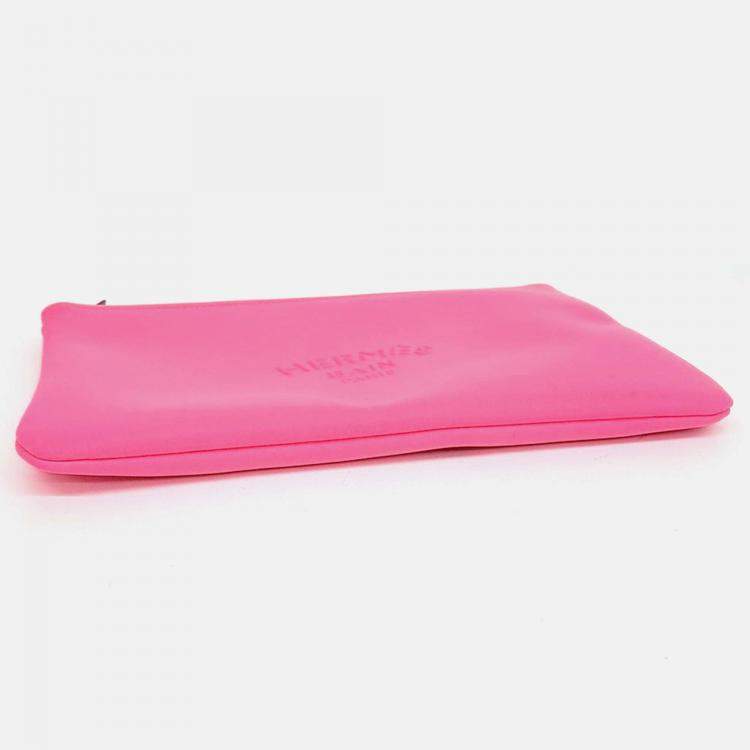 Pre Owned Hermes Pouch Pink Fabric Bag