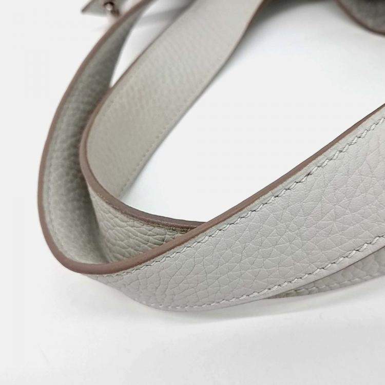 Pre Owned Hermes Rock Picotan 22 Grey Leather Bag 