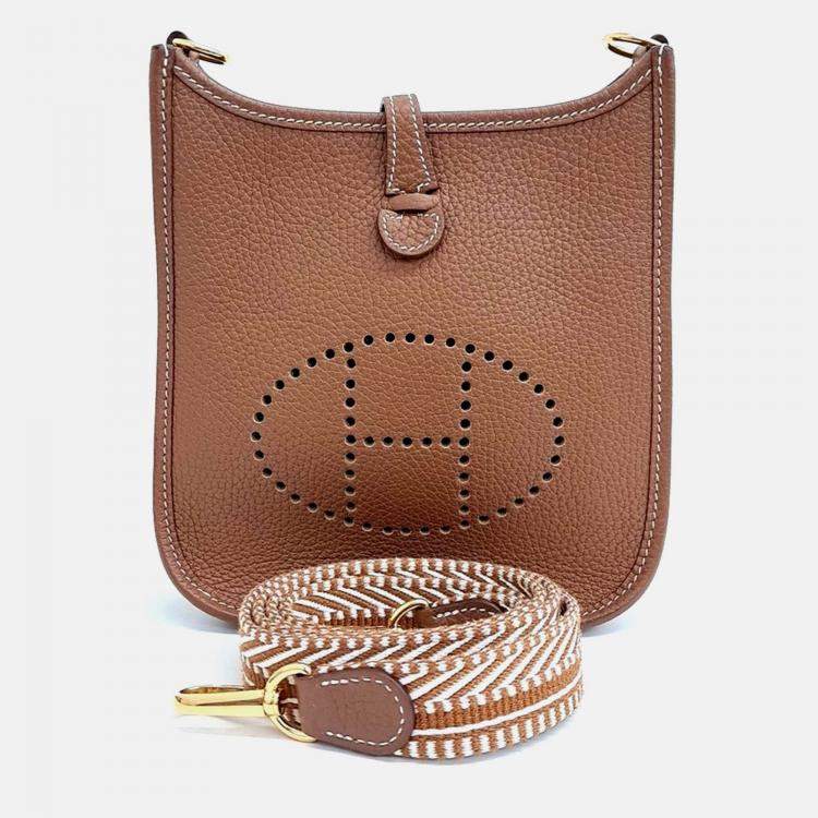 Pre Owned Hermes  Evelyn 16 Brown Leather Bag 