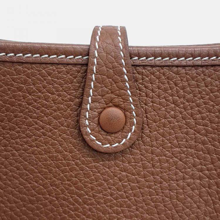 Pre Owned Hermes  Evelyn 16 Brown Leather Bag 