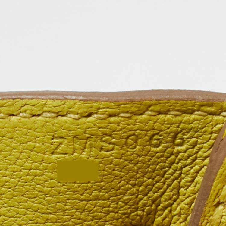 Pre Owned Hermes Lime Epsom Leather Gold Finish Birkin 30 Bag