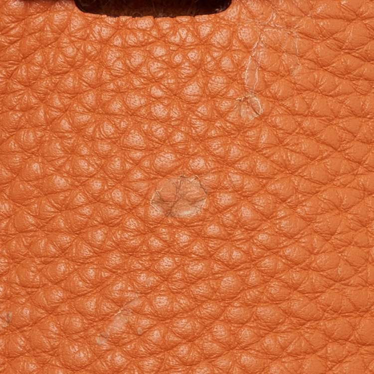 Pre Owned Hermes Potiron Taurillon Clemence Leather Evelyne III GM Bag