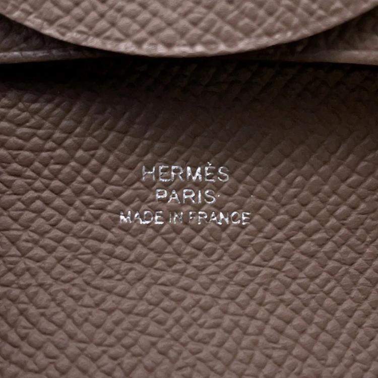 Pre Owned Hermes Bastia Etoupe Epsom Wallet