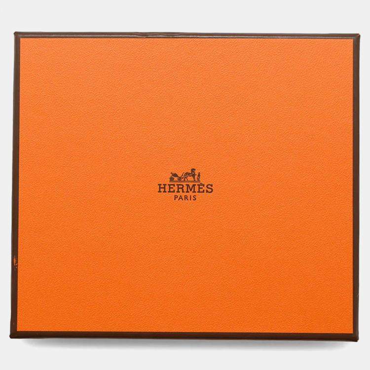 Pre Owned Hermes Azap Compact Silk In Moka Evercolor Wallet