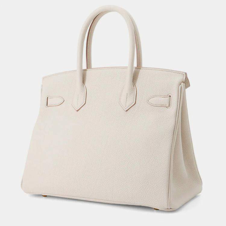 Pre Owned Hermes Birkin 30 Beton Togo Leather Tote Bag