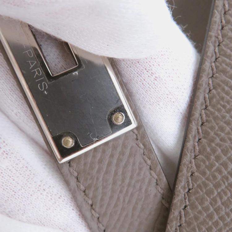 Pre Owned Hermes Kelly Sellier 28 Etain Epsom Leather Shoulder Bag