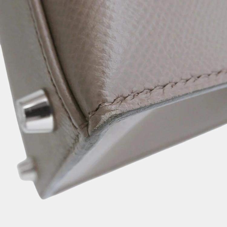 Pre Owned Hermes Kelly Sellier 28 Etain Epsom Leather Shoulder Bag