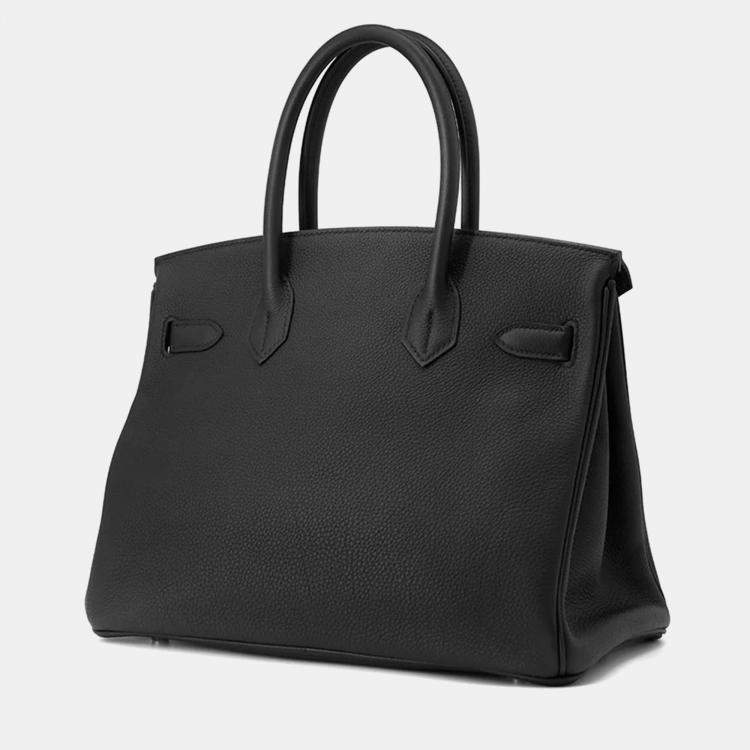 Pre Owned Hermes Birkin 30 Black Togo Leather Tote Bag