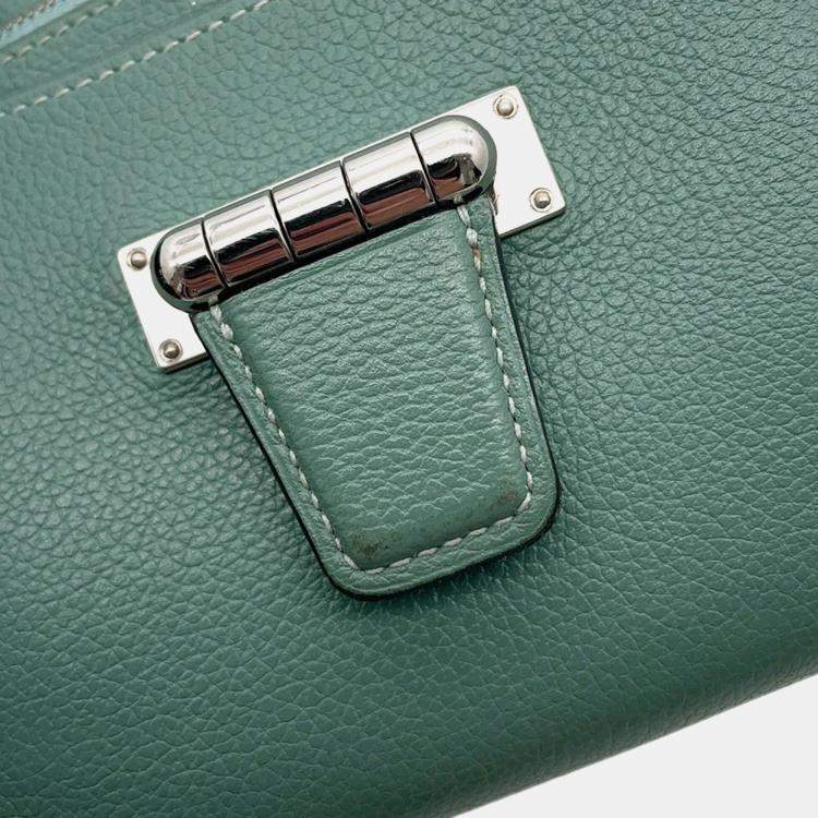 Pre Owned Hermes Convoyeur Mini Blue Evercolor Leather Shoulder Bag