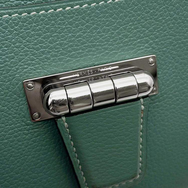 Pre Owned Hermes Convoyeur Mini Blue Evercolor Leather Shoulder Bag