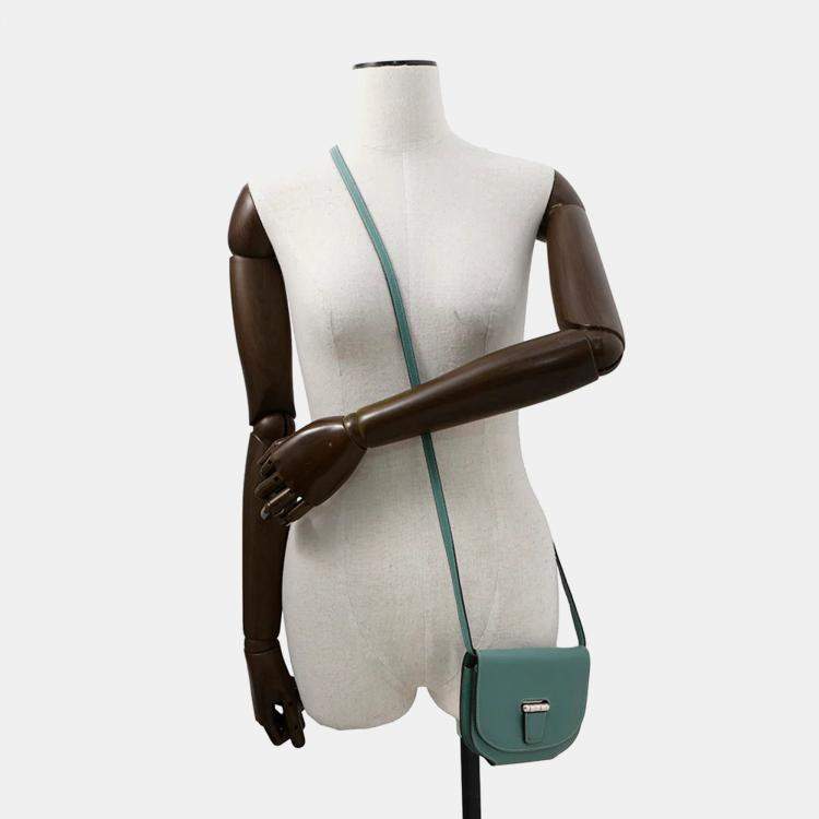Pre Owned Hermes Convoyeur Mini Blue Evercolor Leather Shoulder Bag