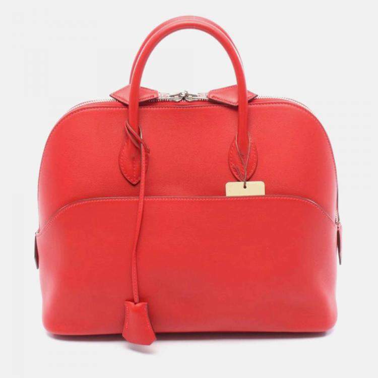 Pre Owned Hermes Bolide1923 30 Vermillon
