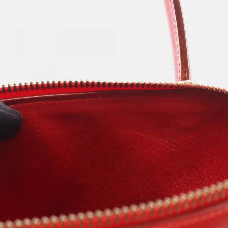 Pre Owned Hermes Bolide27 Rouge Vif Box Calf Handbag W GHW