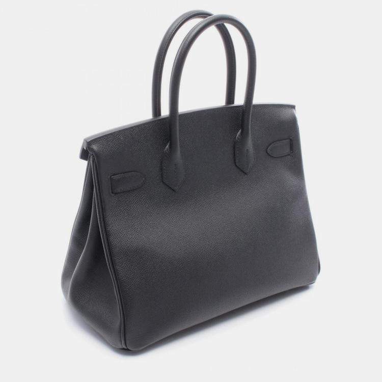 Pre Owned Hermes Birkin 30 Handbag Epsom Leather Epsom Black