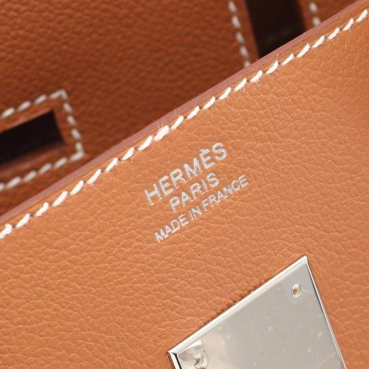 Pre Owned Hermes Shoulder Birkin 29 Shoulder Bag Evercolor Leather Brown Gold