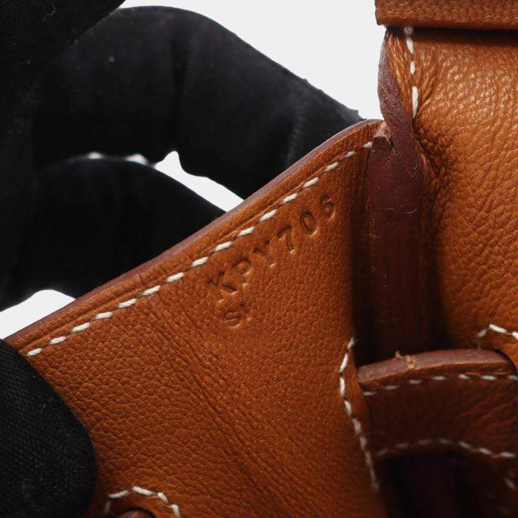 Pre Owned Hermes Shoulder Birkin 29 Shoulder Bag Evercolor Leather Brown Gold