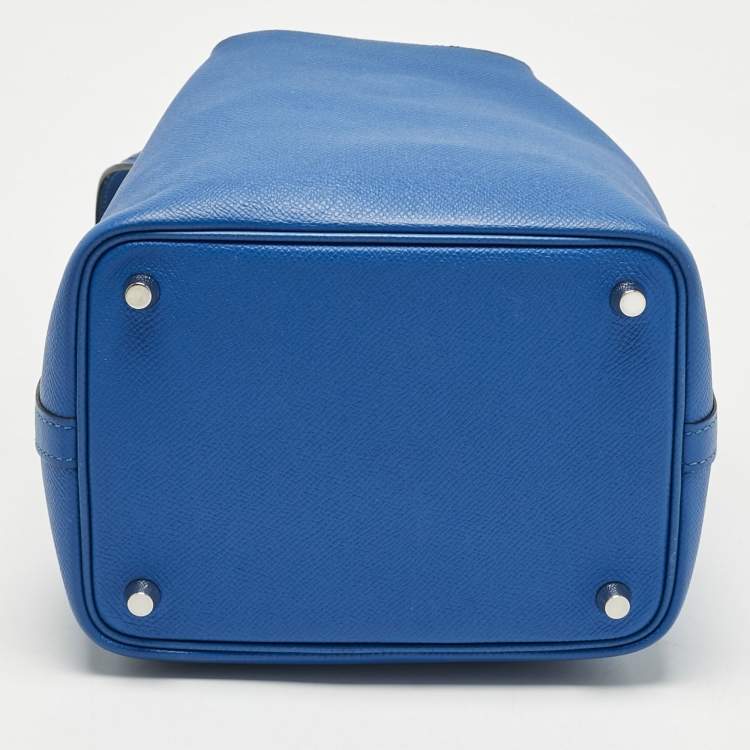 Pre Owned Hermes Bleu Zellige/Bleu Encre/Rouge Epsom Leather Picotin Lock Tressage 18 Bag
