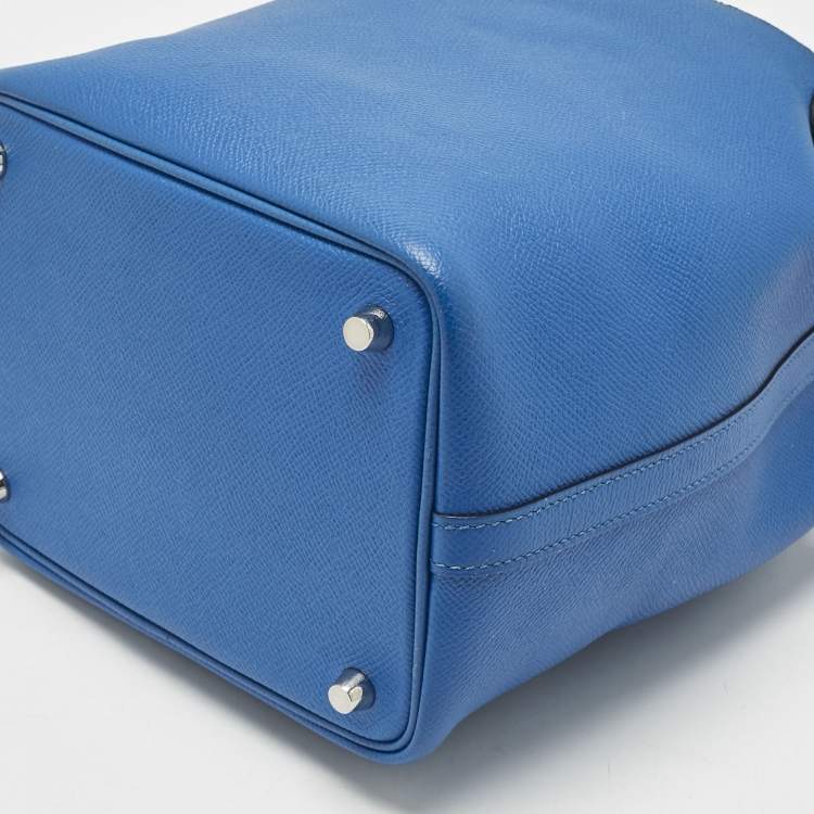 Pre Owned Hermes Bleu Zellige/Bleu Encre/Rouge Epsom Leather Picotin Lock Tressage 18 Bag