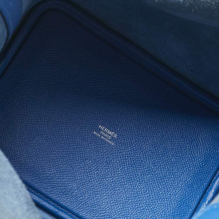 Pre Owned Hermes Bleu Zellige/Bleu Encre/Rouge Epsom Leather Picotin Lock Tressage 18 Bag