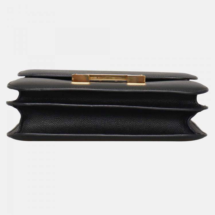 Pre Owned Hermes Constance 24 Black Leather Shoulder Bag