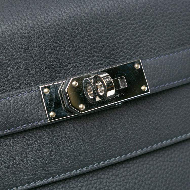 Pre Owned Hermes Kelly Maxi 42 Black Togo Leather Shoulder Bag