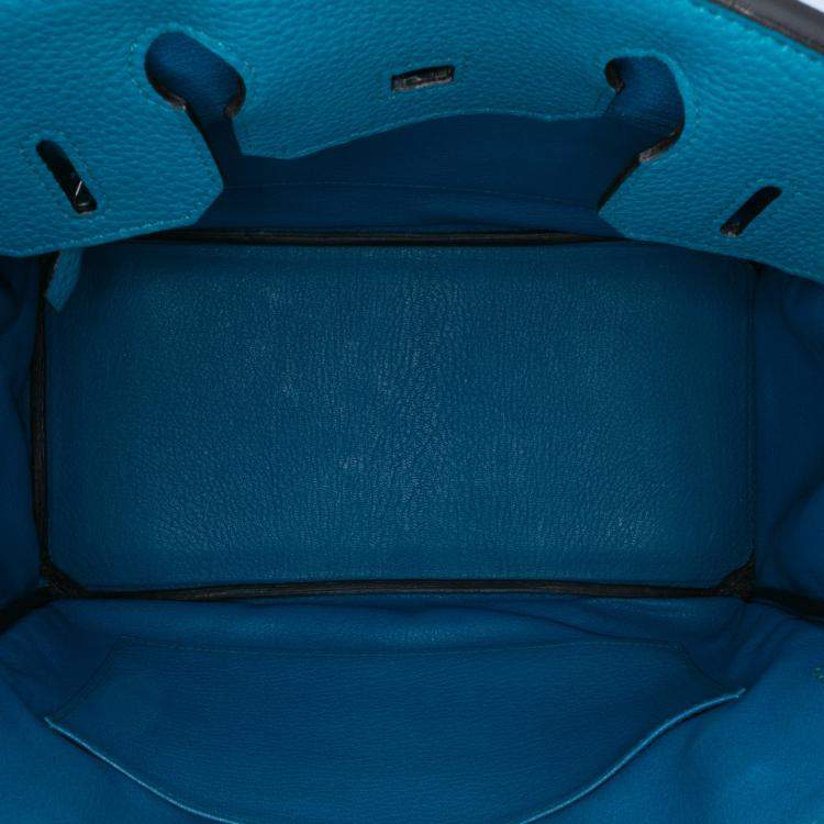 Pre Owned Hermes Birkin 30 Blue Togo Leather Shoulder Bag