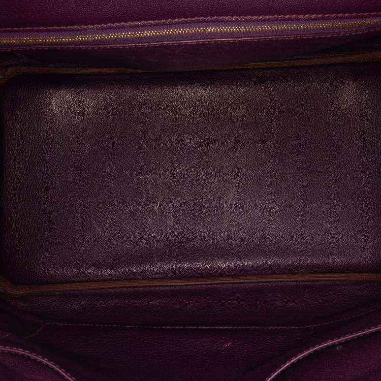 Pre Owned Hermes Birkin 35 Purple Togo Leather Shoulder Bag