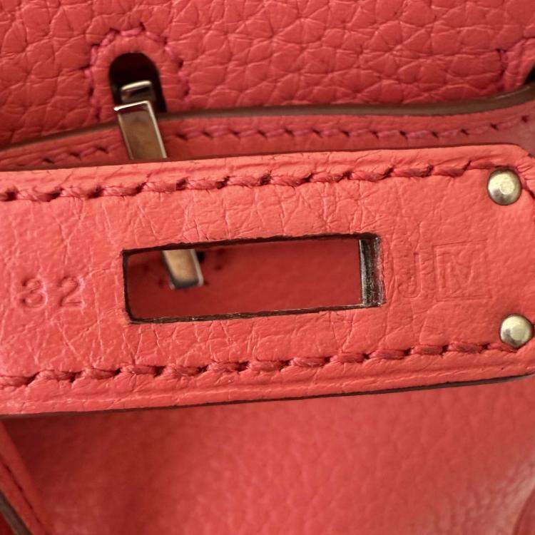 Pre Owned Hermes 35 Birkin Red Togo Leather Shoulder Bag