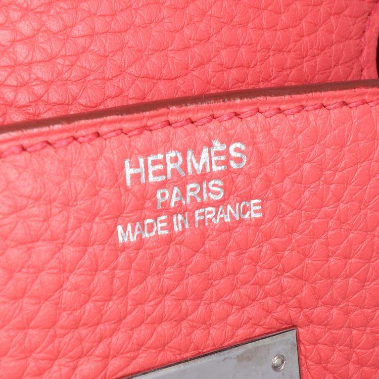 Pre Owned Hermes 35 Birkin Red Togo Leather Shoulder Bag
