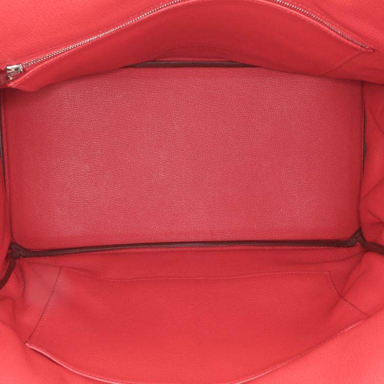 Pre Owned Hermes 35 Birkin Red Togo Leather Shoulder Bag