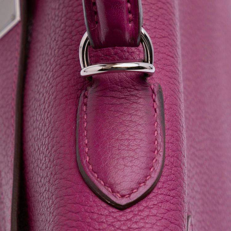 Pre Owned Hermes 35  Kelly II Purple Togo Leather Shoulder Bag