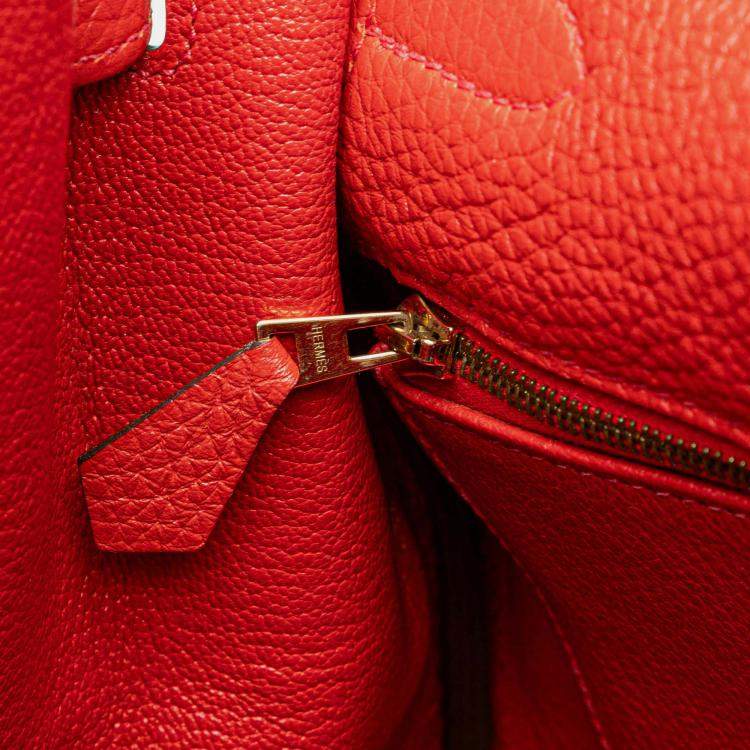 Pre Owned Hermes 35 Kelly II Red Togo Leather Shoulder Bag