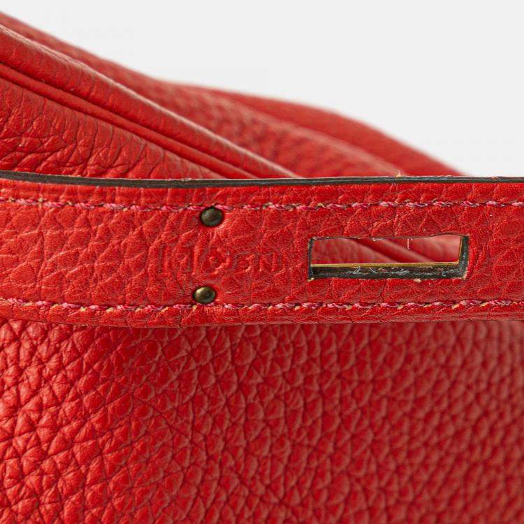 Pre Owned Hermes 35 Kelly II Red Togo Leather Shoulder Bag