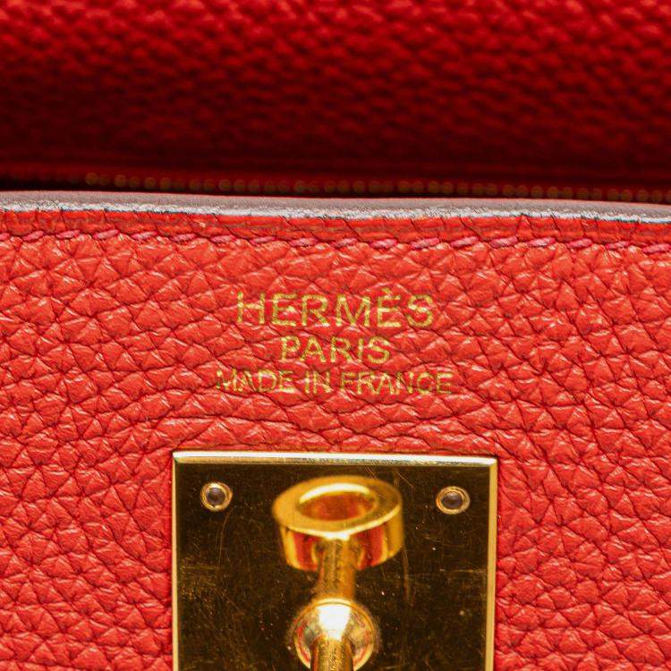 Pre Owned Hermes 35 Kelly II Red Togo Leather Shoulder Bag