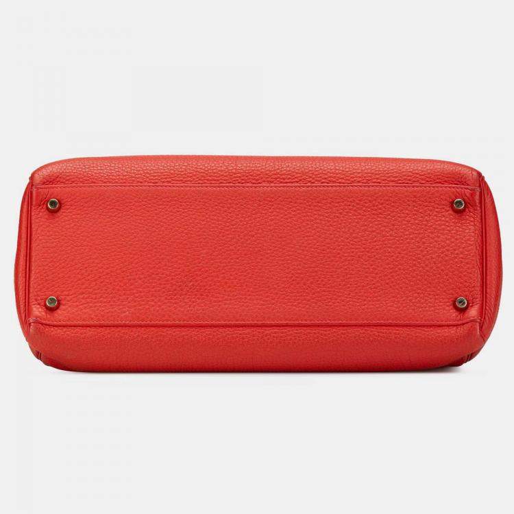 Pre Owned Hermes 35 Kelly II Red Togo Leather Shoulder Bag
