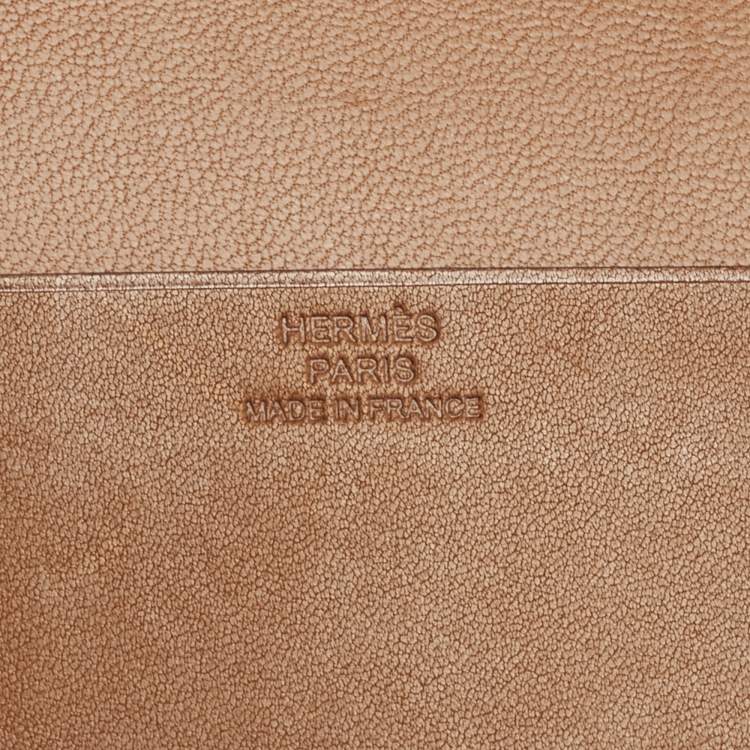 Pre Owned Hermes Fauve Barenia Leather Guernesey Card Holder