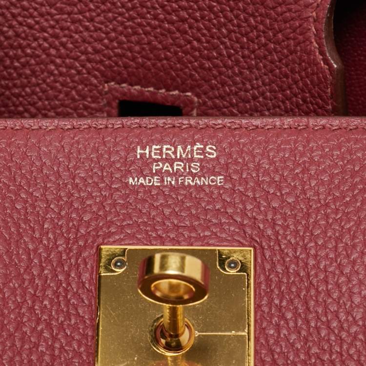 Pre Owned Hermes Rubis Togo Leather Gold Finish Birkin 30 Bag
