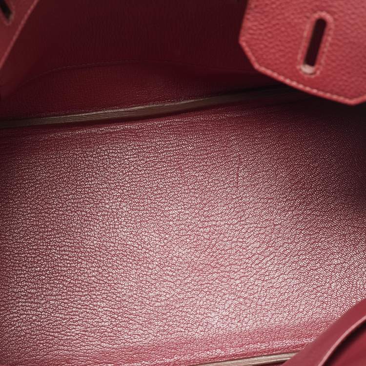 Pre Owned Hermes Rubis Togo Leather Gold Finish Birkin 30 Bag