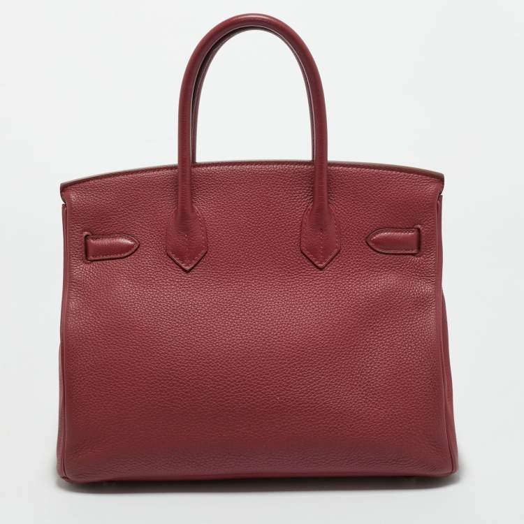 Pre Owned Hermes Rubis Togo Leather Gold Finish Birkin 30 Bag