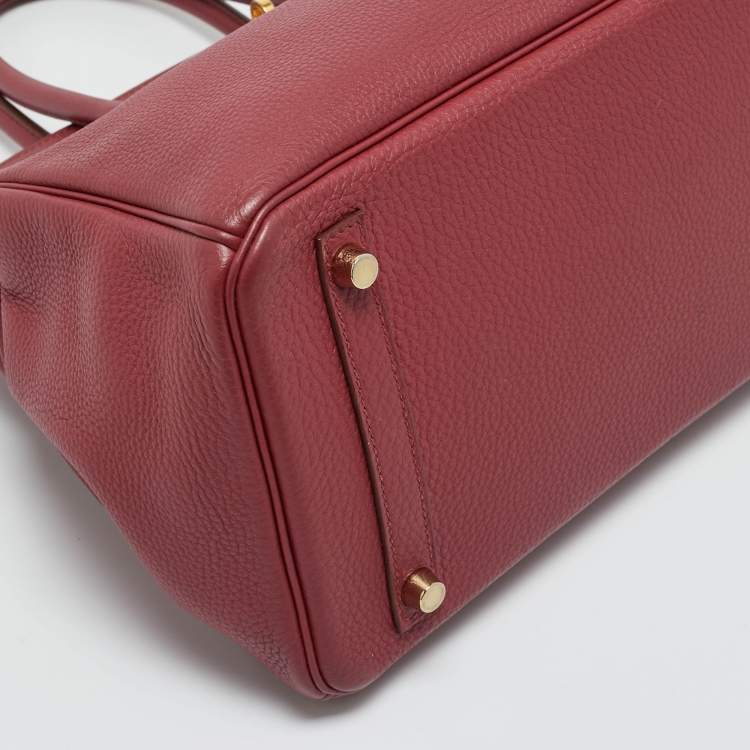 Pre Owned Hermes Rubis Togo Leather Gold Finish Birkin 30 Bag