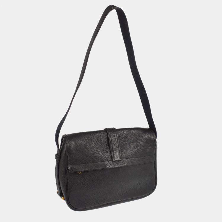 Pre Owned Hermes Black Fjord Noumea Shoulder Bag