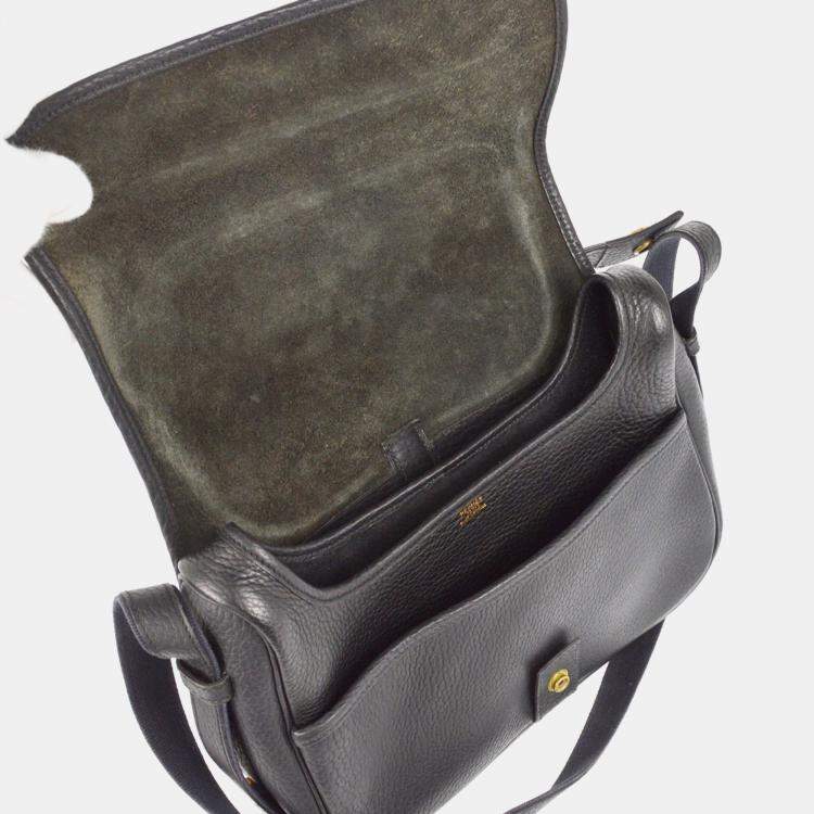 Pre Owned Hermes Black Fjord Noumea Shoulder Bag