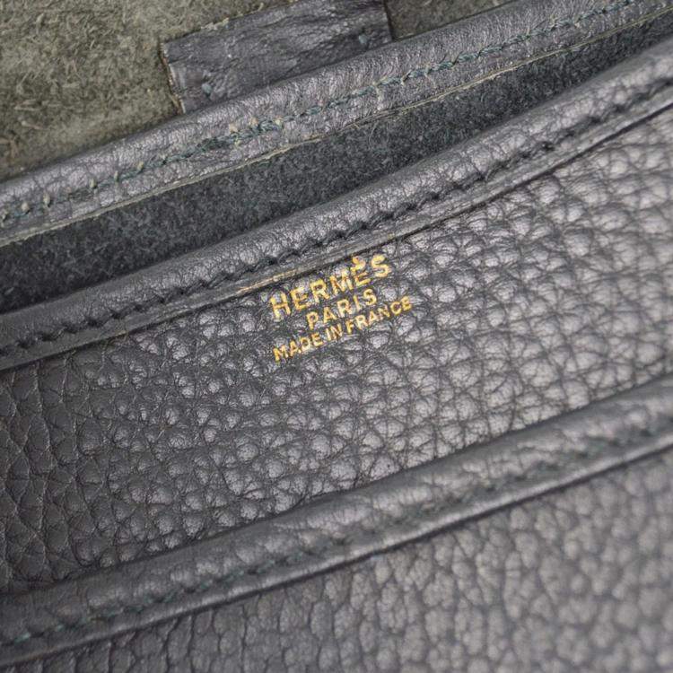 Pre Owned Hermes Black Fjord Noumea Shoulder Bag